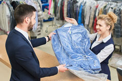 transaction at a dry cleaners